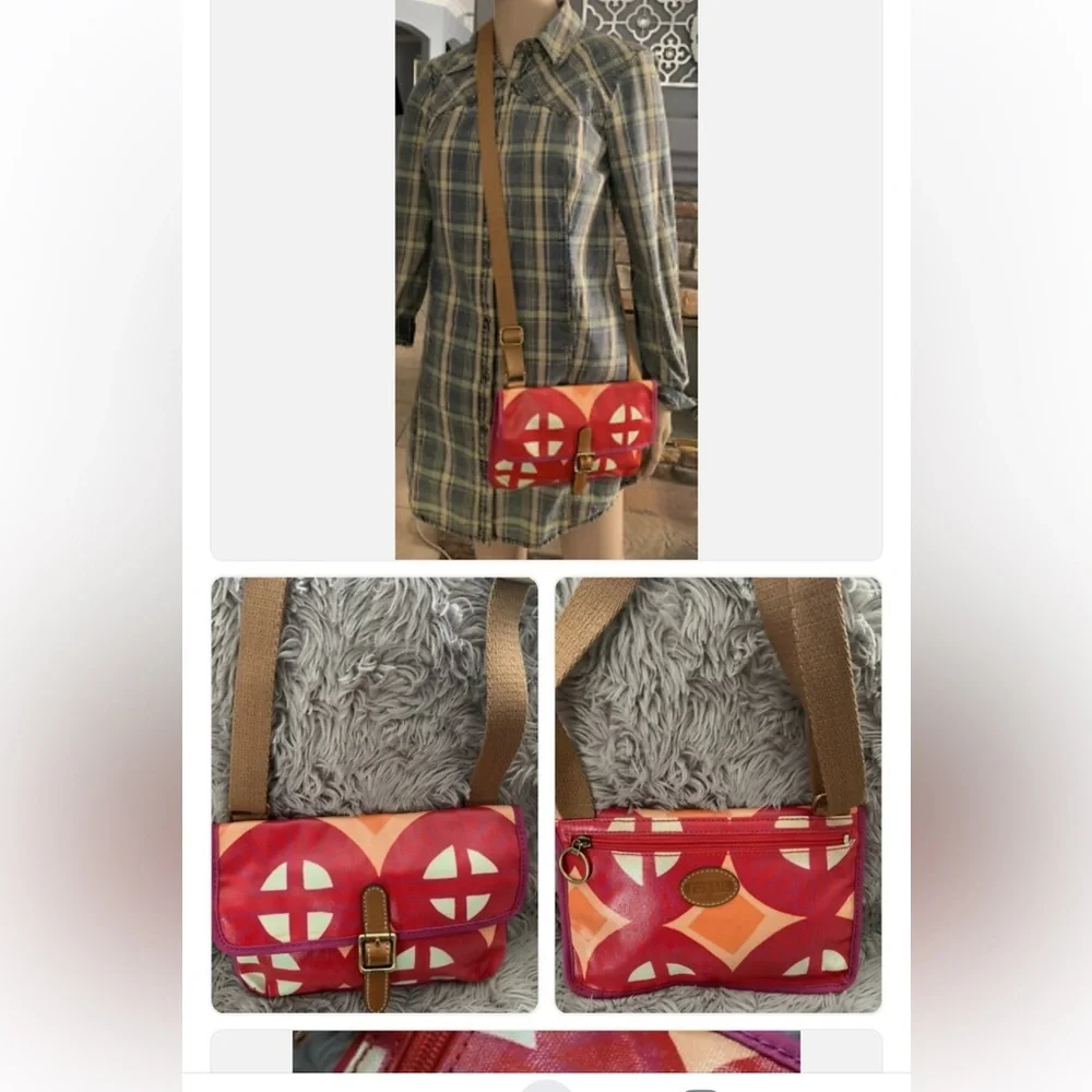 Fossil Crossbody / Shoulder Bag – Bright Geometric Print - Picture 5 of 5